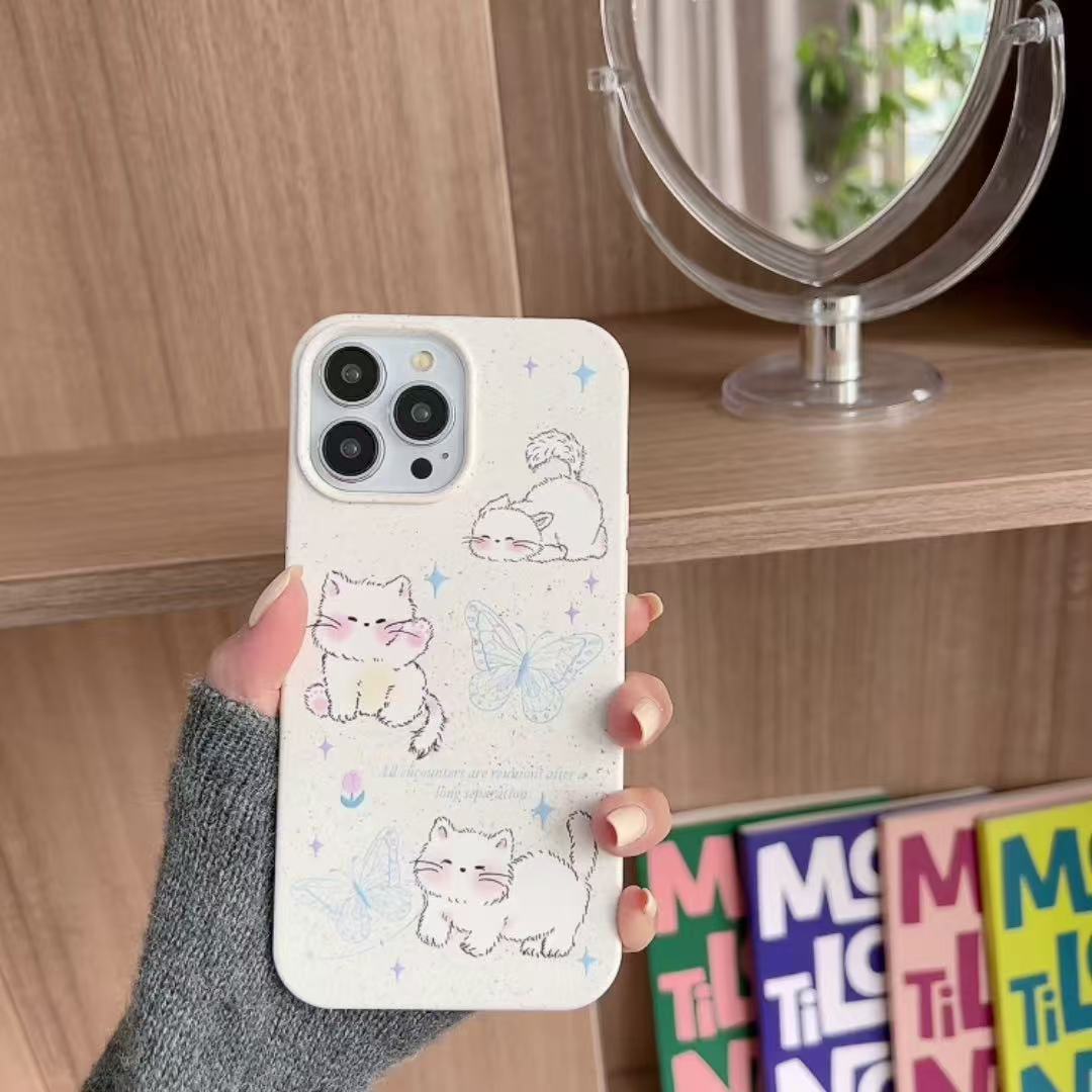 Butterfly Cat para iPhone 16pro funda para teléfono móvil Apple 15 anti-caída 14 dibujos animados 13promax nuevo 12x