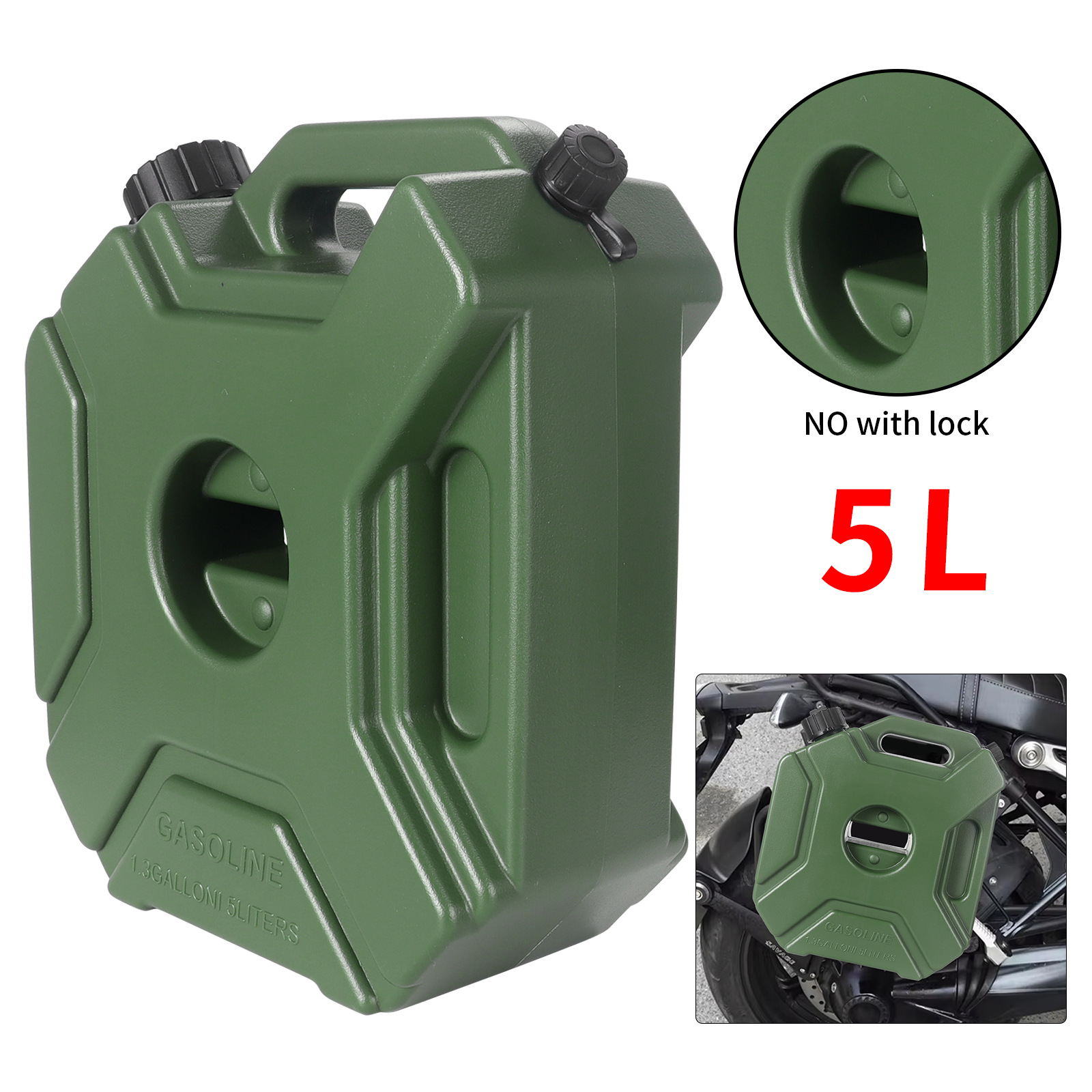 5L Portable Thickened Anti-pressure Anti-fall Explosion-proof Anti-static HDPE Plastic Fuel Tank