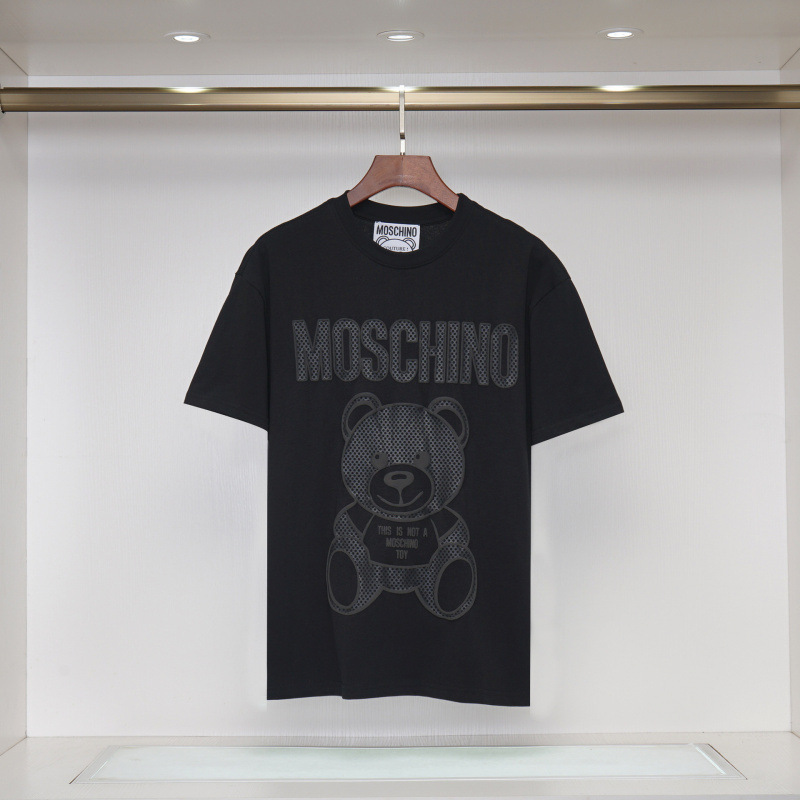 2025 春夏新作メンズカジュアルラウンドネック半袖 T シャツ中空刺繍クマ文字ルーズで多用途|undefined