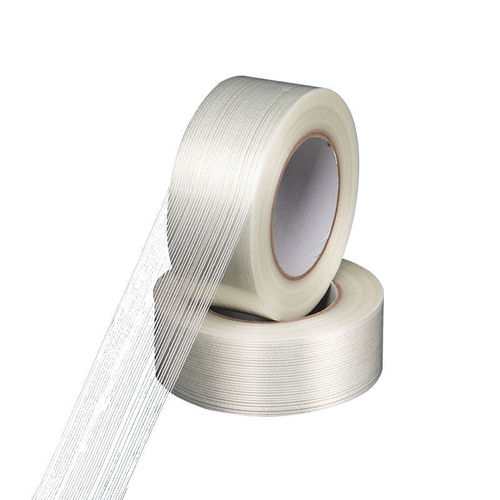 Transparent fiber tape with striped grid, single-sided base material, high tack, anti-tension, fixing glass fiber tape manufacturer