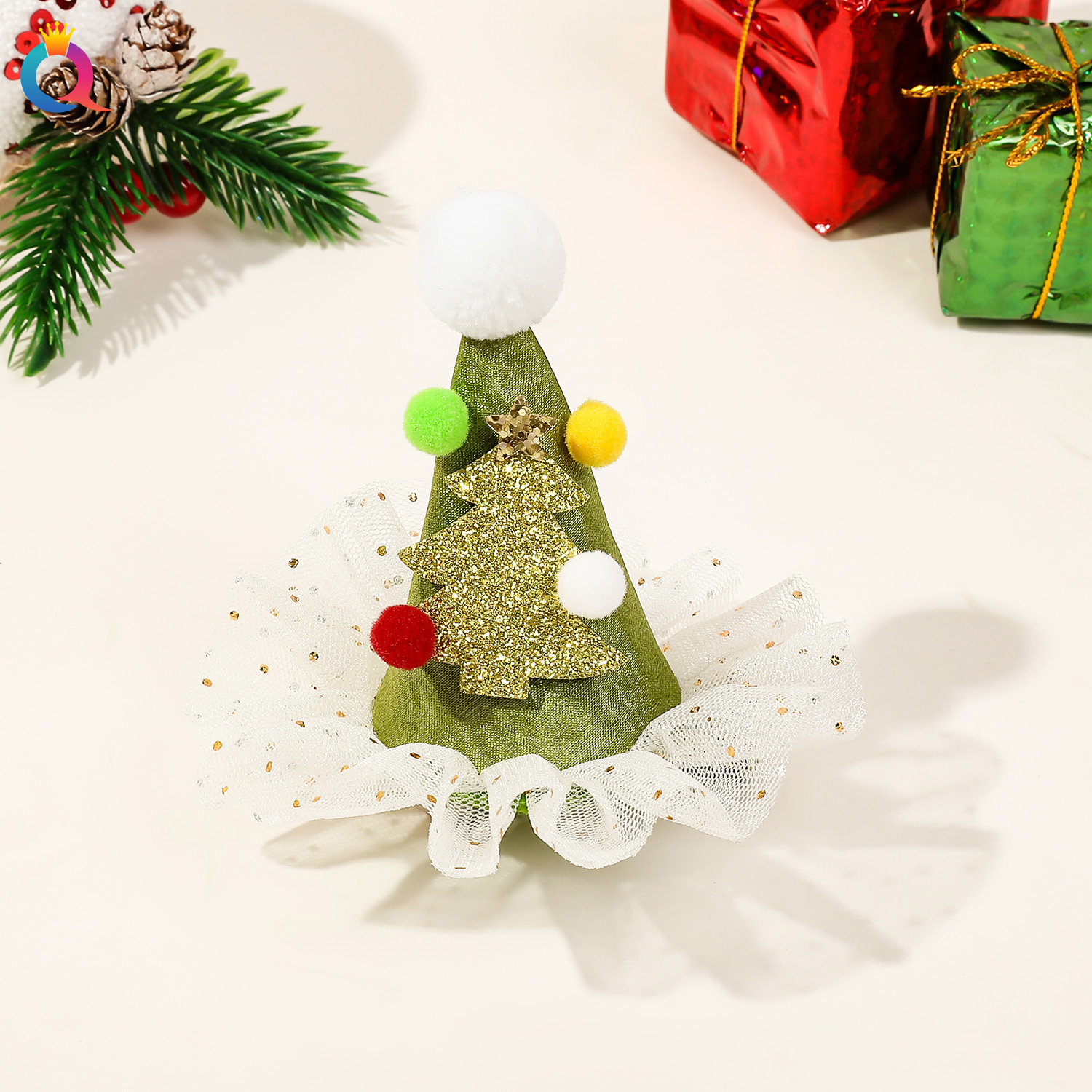 Jul hårrosett för kvinnor söt älg hårklämma_voghion.com