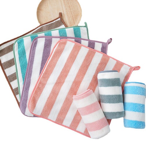 Coral velvet wide strip small towel, water-absorbent soft facial and bathing towel for children, soft and non shedding, logo available