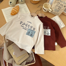 【现货】DY255565儿童秋冬打底衫2025韩版小童条纹长袖加厚打底