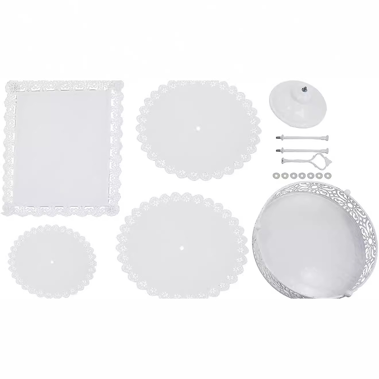 Dorado hierro forjado pastel rack set display rack tray table postre de té de la tarde snack table display rack