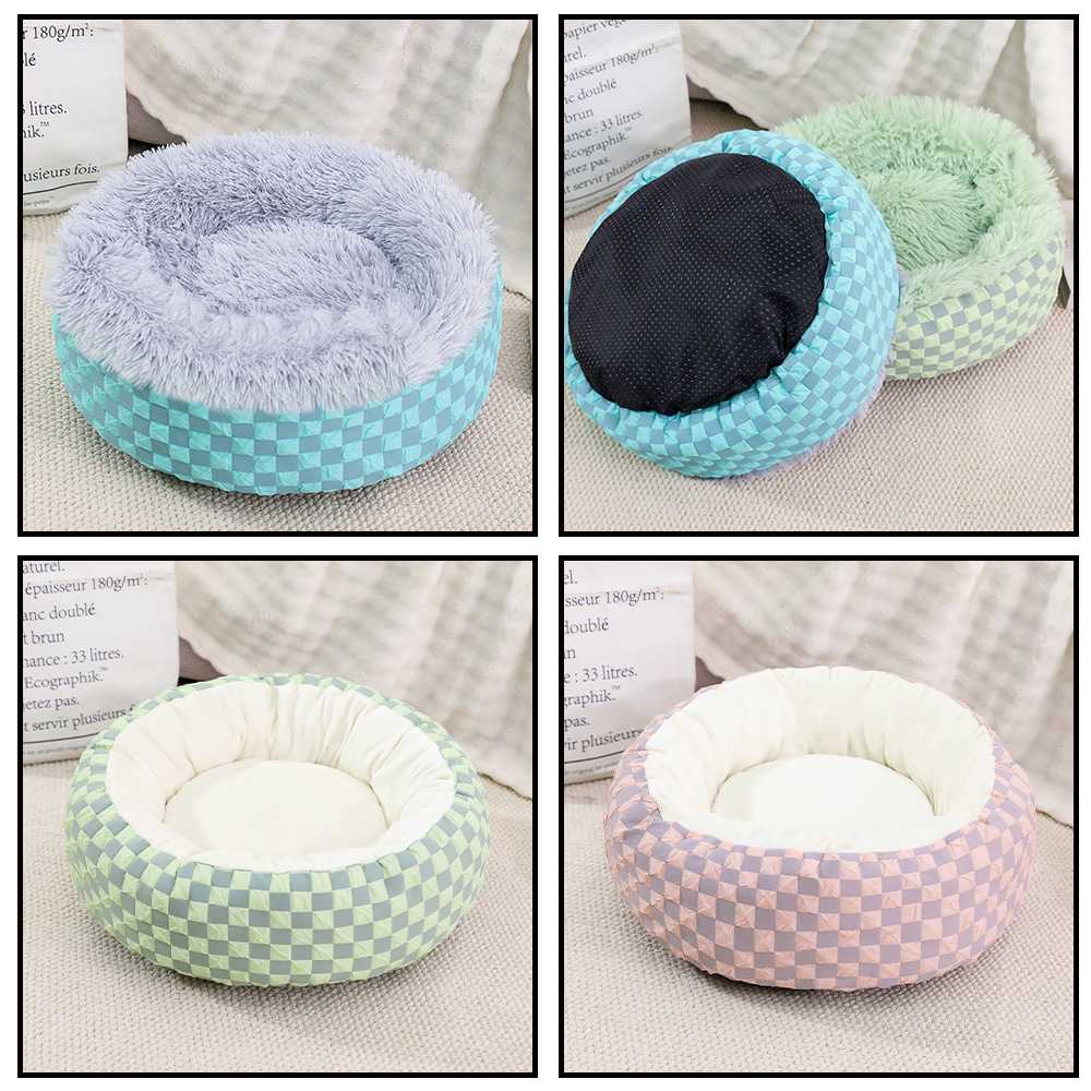 Gran espacio a prueba de viento y cálido, nido para gatos de estilo caliente, cama para gatos de sueño profundo, engrosamiento, caseta para mascotas semicerrada, caseta para perros