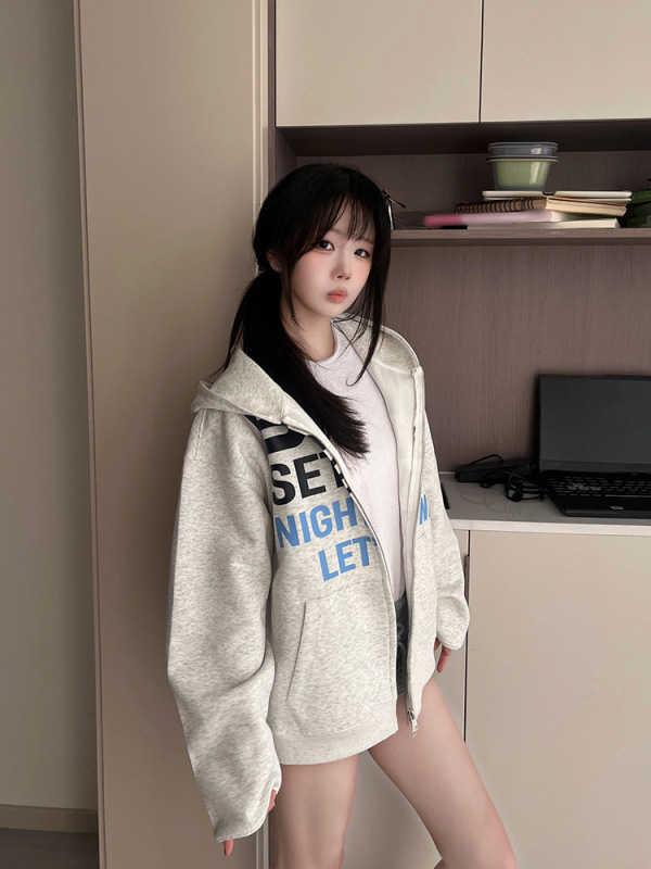 2025新款美式街潮嘻哈痞帅潮流趣味字母印花百搭宽松休闲卫衣外套|undefined