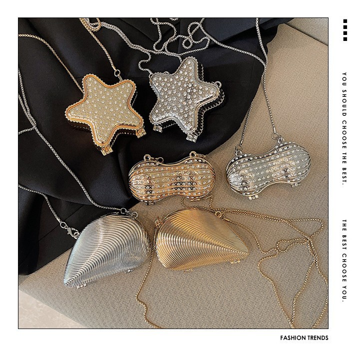 2025新款跨境手提女锁扣口红包迷你包满钻盒子包小拎包女士斜挎包