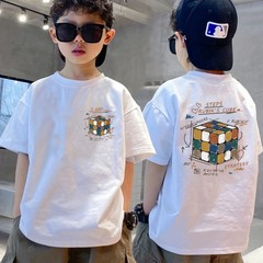 Boy's Short Sleeve T-Shirt 2023 New Summer Children's Shirt for Boys and Tweens Cute Pure Cotton Cartoon Top Trendy