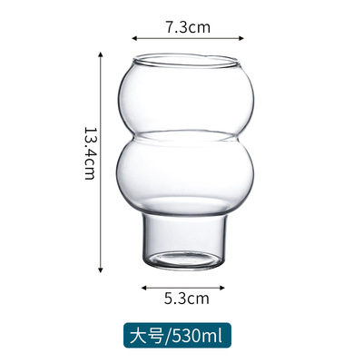 Forma de calabaza transparente taza de cóctel creativo vidrio borosilicato bebida jugo taza hogar verano bebida fría taza