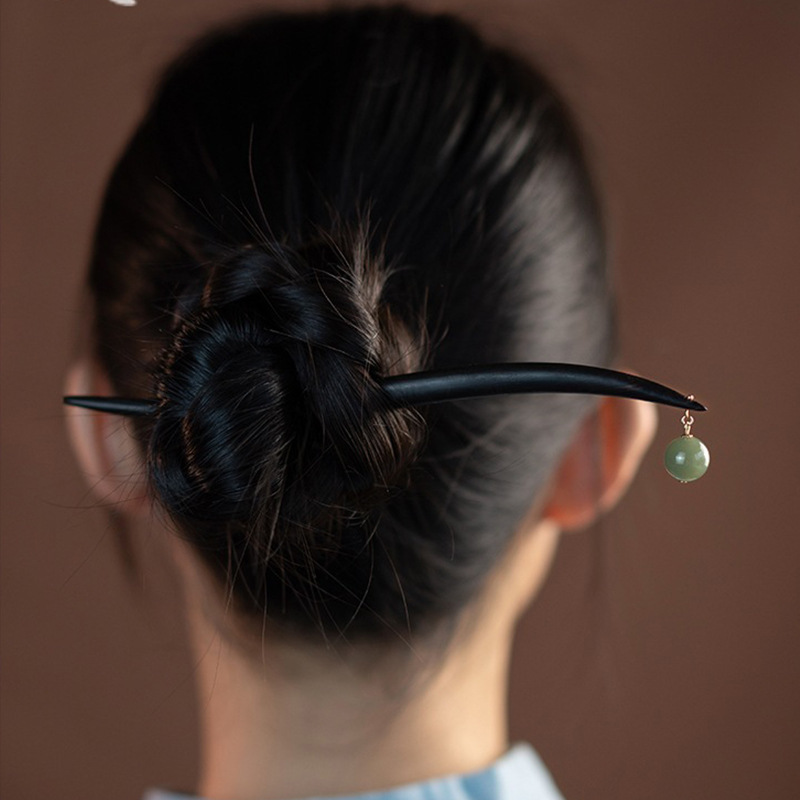 Original Cuilan Hairpin, High-End Imitation Hetian Jade Wood Hairpin, Simple National Style Cheongsam Hairpin Accessories, Chinese Headwear for Women Original Cuilan Hairpin, High-End Imitation Hetian Jade Wood Hairpin, Simple National Style Cheongsam Hairpin Accessories, Chinese Headwear for Women
