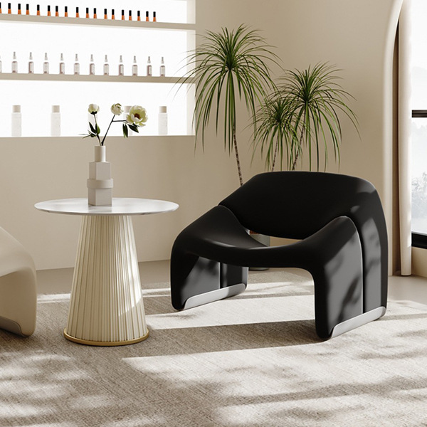 Francés color crema insofá perezoso salón de belleza club pequeño sala de estar mesa de negociación combinación de sillas