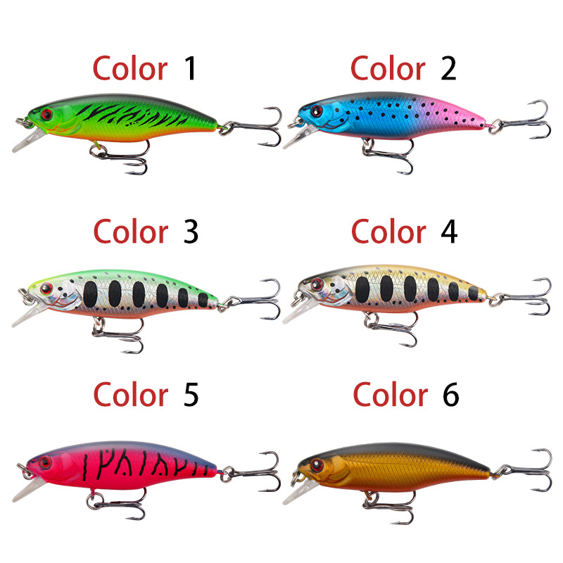 2 Pcs Sinking Minnow Fishing Lures Hard Baits Fresh Water Bass Swimbait Tackle Gear