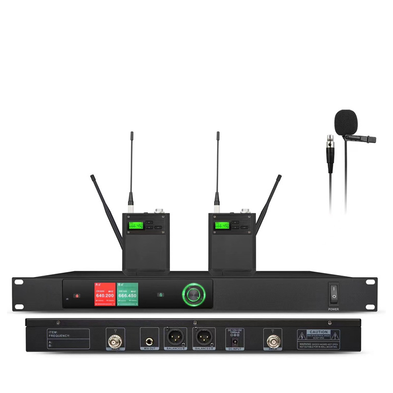 Pantalla a color transfronteriza dedicada micrófono inalámbrico de segmento U cuatro antenas micrófono de escenario de rendimiento estable uno a dos image 4