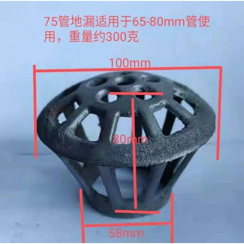 铸铁落水口天台地漏屋顶雨水斗落水插式头管道网球圆形