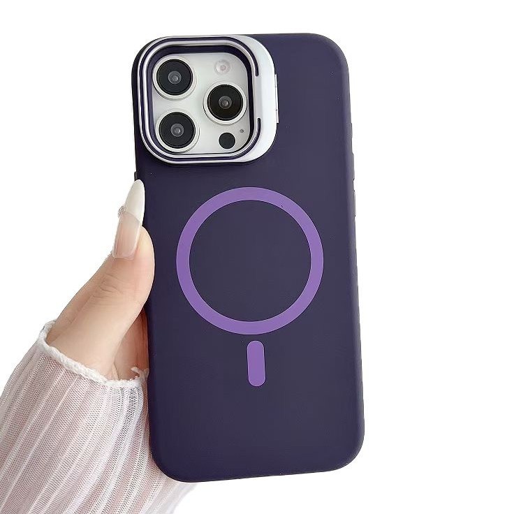 IPhone16Promax液体シリカゲルレンズスタンド携帯ケースアップル15マグネット転倒防止保護カバーを適用|undefined