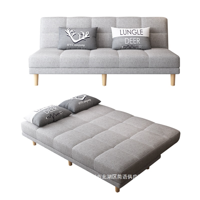Fábrica directa sofá de piel de gato garra sala de estar pequeña casa de alquiler tienda de ropa doble plegable multifuncional dos