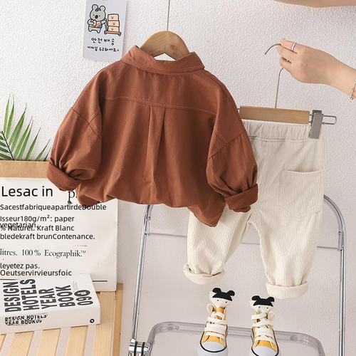  New Boys Fashion Autumn Outfit Factory Wholesale 1-Year-Old Children Korean Style Casual Two-Piece Set 4 Small Children Set