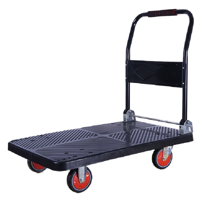 Беззвучная Плоская тележка Бортовая тележка склад Супермаркета тележка грузовой Экспресс доставка грузовик скутер