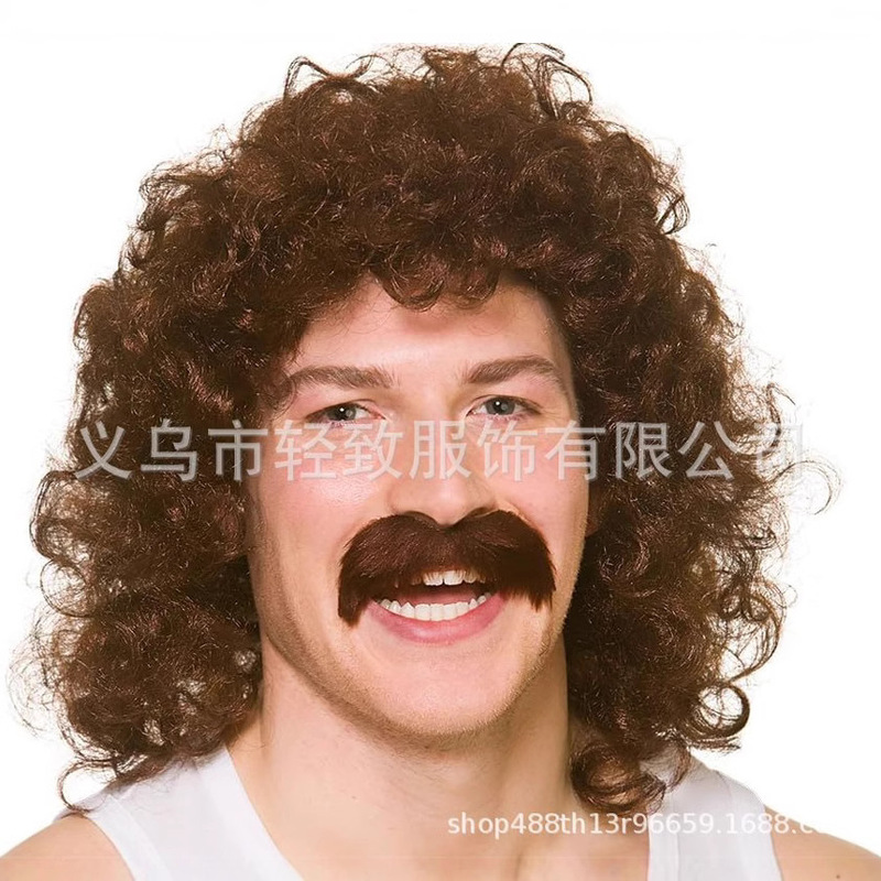 Halloween wig punk COS wig heavy metal disco hip hop European and American men's rock wig head cover Halloween wig punk COS wig heavy metal disco hip hop European and American men's rock wig head cover