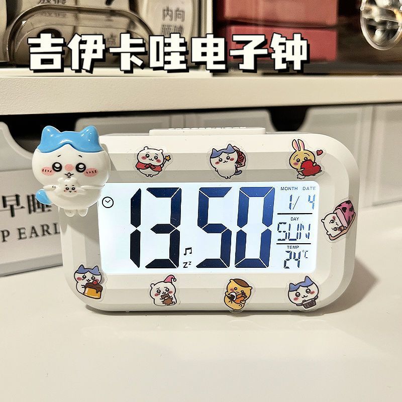 loopy小闹钟床头时钟学生宿舍多功能便携式可计时静音桌面台钟|undefined