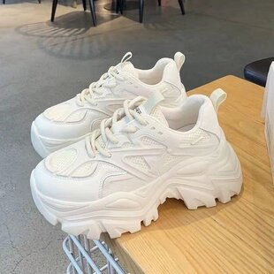 Women's Breathable Dad Sneakers 2025 Summer New Versatile Height-Increasing Thick-Soled Breathable Chanel-Style Sports Casual Shoes