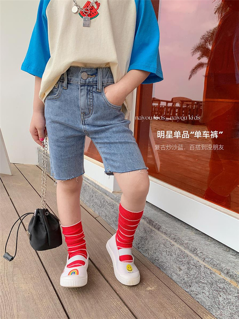 Children's denim shorts 2021 summer chil...