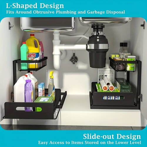 Pull Out Cabinet Organizer 2 Tier Pull Out Under Sink
