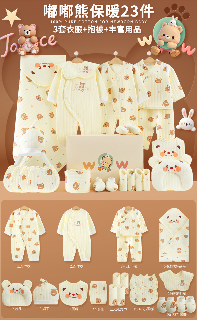 Ropa de recién nacidos, caja de regalo para bebés, algodón para bebés recién nacidos, regalos de luna llena, regalos de maternidad de alta calidad