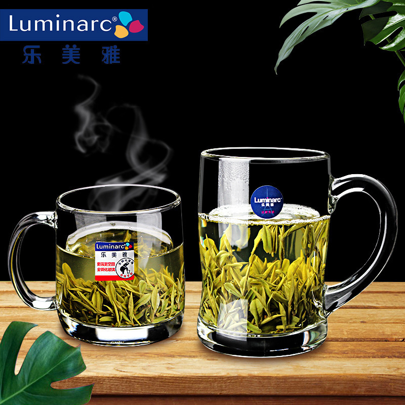 Lemeiya glass household water Cup heat-resistant tea cup tempered microwave Milk Cup with handle breakfast drinking cup