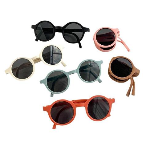 Children's sunglasses with sunscreen, foldable, unisex, for boys and girls, 2025 new summer baby sunglasses for little girls