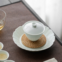 中式壶承壶垫陶瓷干泡台茶盘家用紫砂壶托底座茶壶垫子养壶茶承盘
