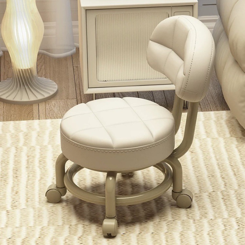 Swivel wheel skate stool, backrest low stool, home use shoe changing small stool, baby-changing wonder, children's small chair and stool