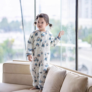 Split Leg Cotton Yarn Sleeping Bag Children's Kick-proof Quilt Baby Spring Autumn and Winter Cotton Cotton Sleeping Bag All Seasons Universal