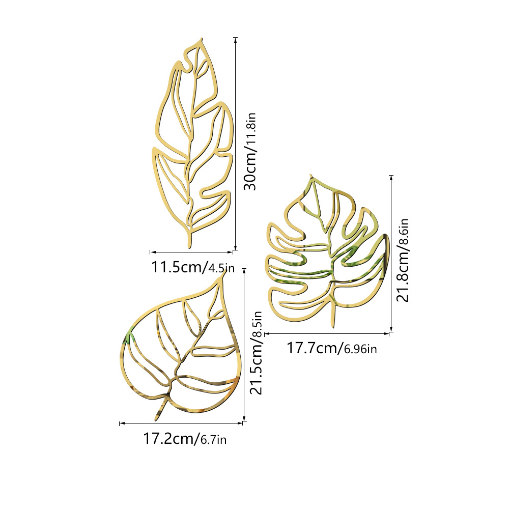 Leaves Pattern Fashion Leaves Plastic Wall Sticker