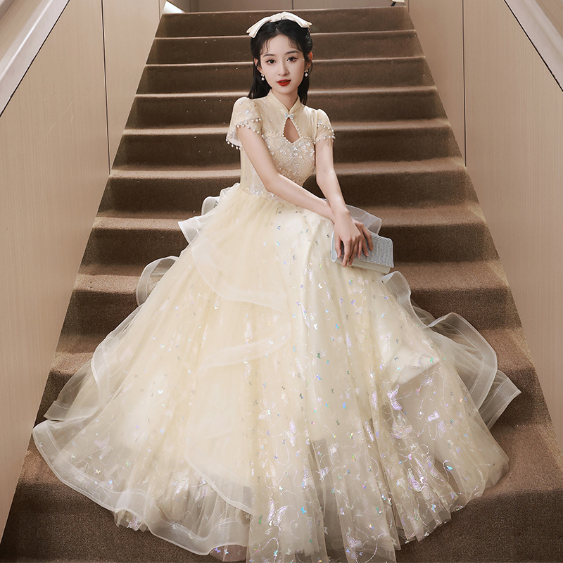 Evening Dress for Women 2026 Summer New Style, Elegant and Niche, Light Luxury, Suitable for Host, Banquet, Runway, Graduation