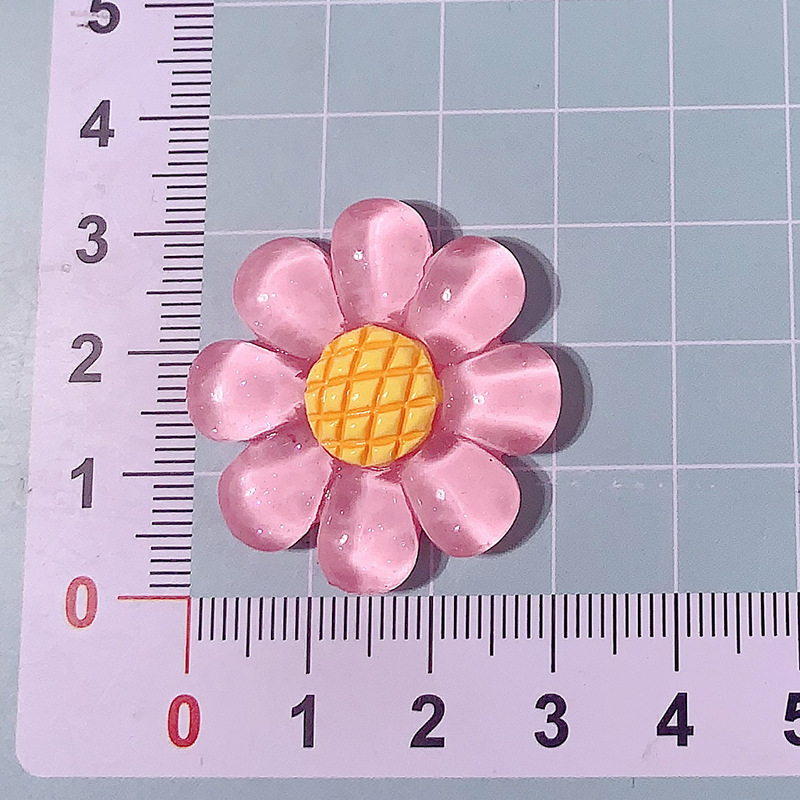 Transfronterizo nuevo macarón color transparente ocho pétalos flor diy accesorios de resina crema pegamento para el cabello pinzas para el cabello caso de teléfono móvil hecha a mano