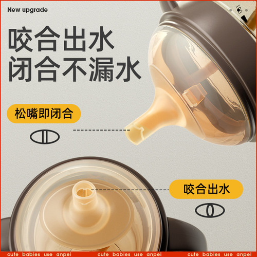 Installation and adaptation of Shixi milk bottle accessories pacifier duckbill learning drinking conversion head gravity ball straw handle handle dust cover
