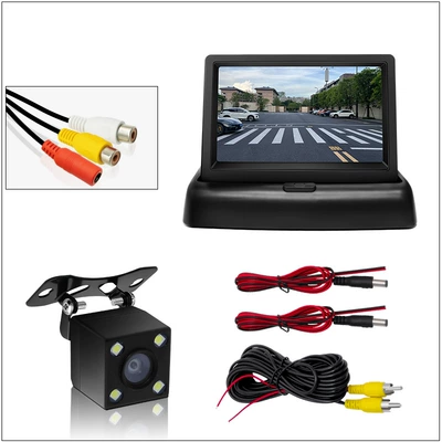 Adjustable External 4Led Light Reversing Rearview Camera Hd Car Display 4.3-Inch Foldableing Display (Car display) - 57-off-stacks-adjustable-4-lights