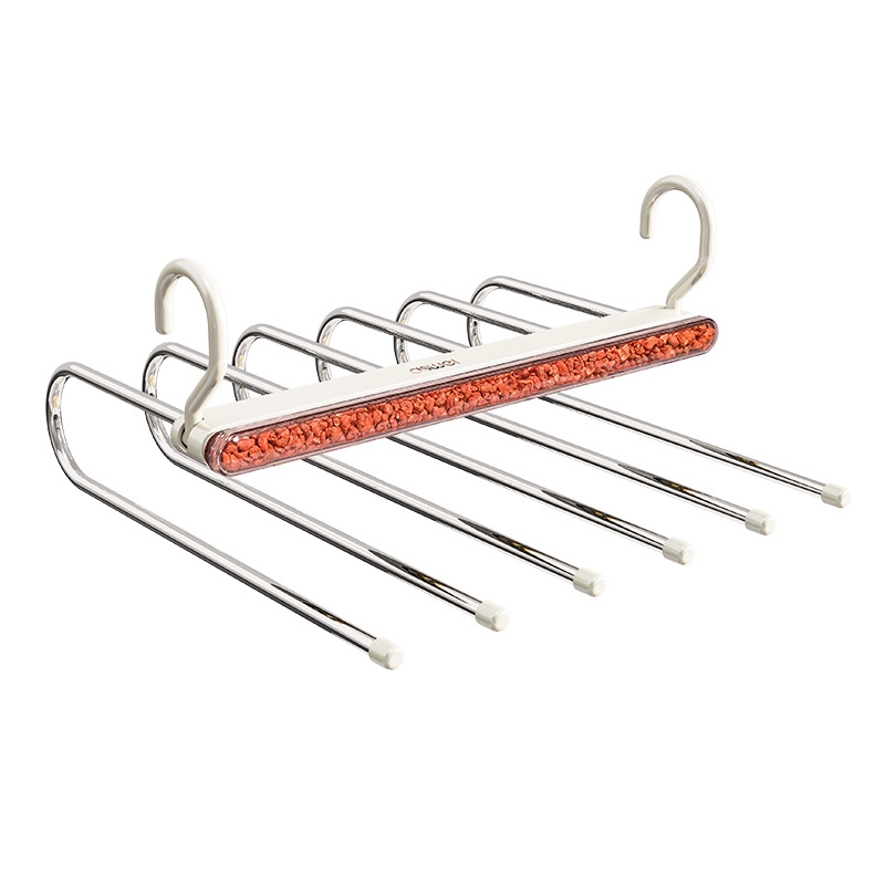 Pantalones plegables multifuncionales multicapa percha de pantalones magia doméstica sin marcas de tela de goma armario almacenar artefacto percha de pantalones