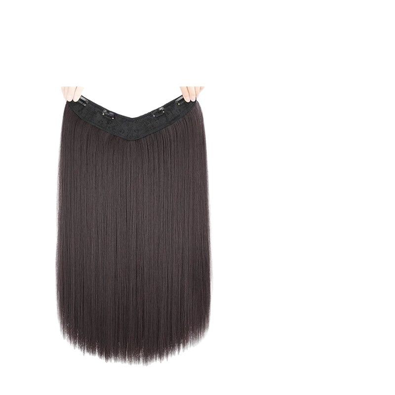 Extensión de Pelo Liso de Una Pieza de Fibra sintética de alta temperatura, Invisible, para Uso Diario