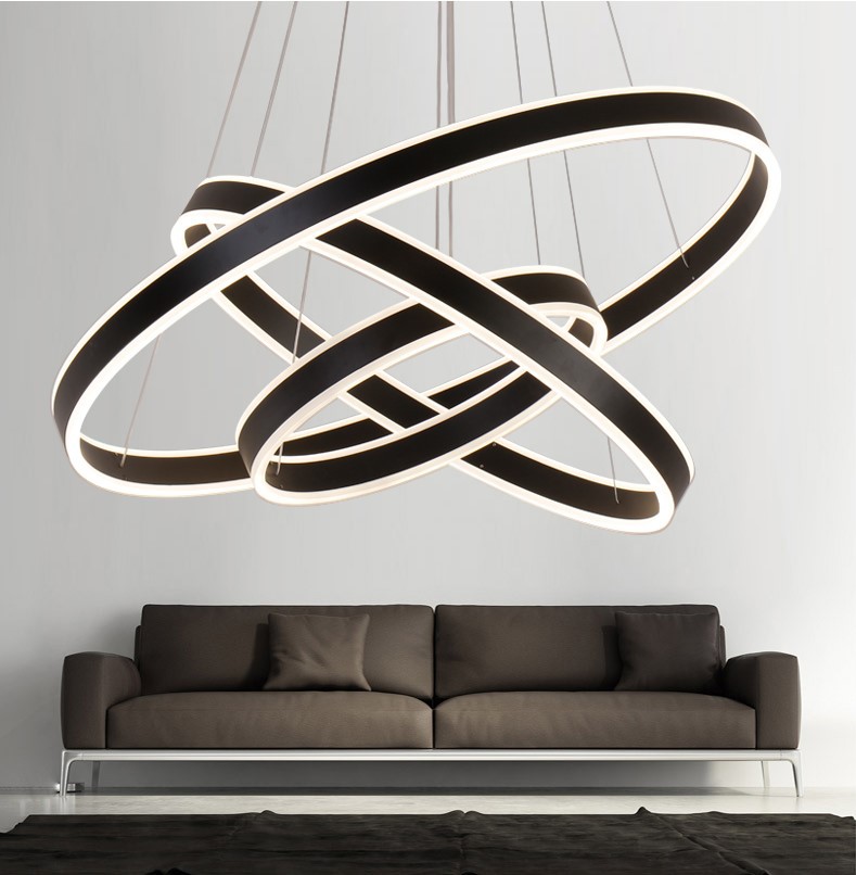 Nordic Modern Simple Ring Light Bar Creative Personality Chandelier Restaurant Hotel LEDRing Light Living Room Headlight