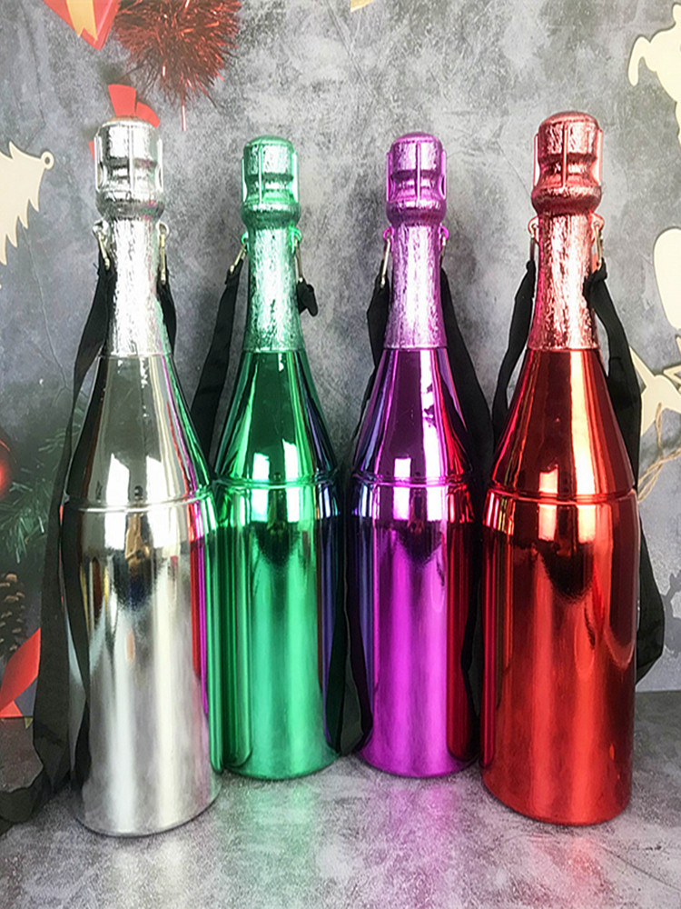 Viajes al aire libre shooting props escena de la boda lujo oro botella champán alcancía accesorios creativos adornos con cuerda
