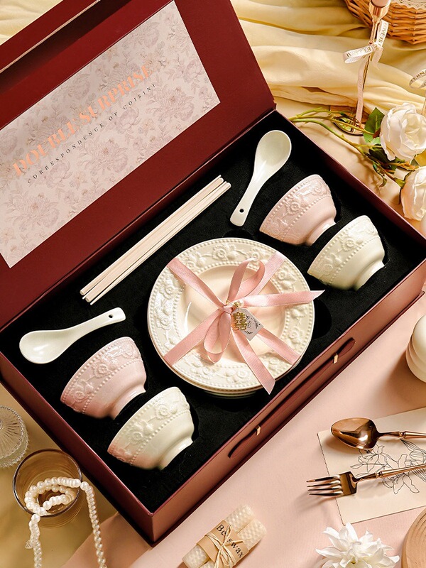 Ceramic Dinner Plate and Tableware Set, Bowl for Home Use, 2026 New Model, High Aesthetic Value, Wedding Gift, Housewarming Gift Box