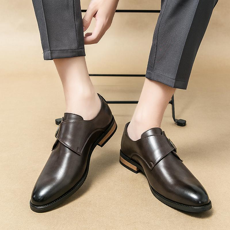 2025新款木跟底尖头男鞋货号6059正装皮鞋38-46码leather shoes