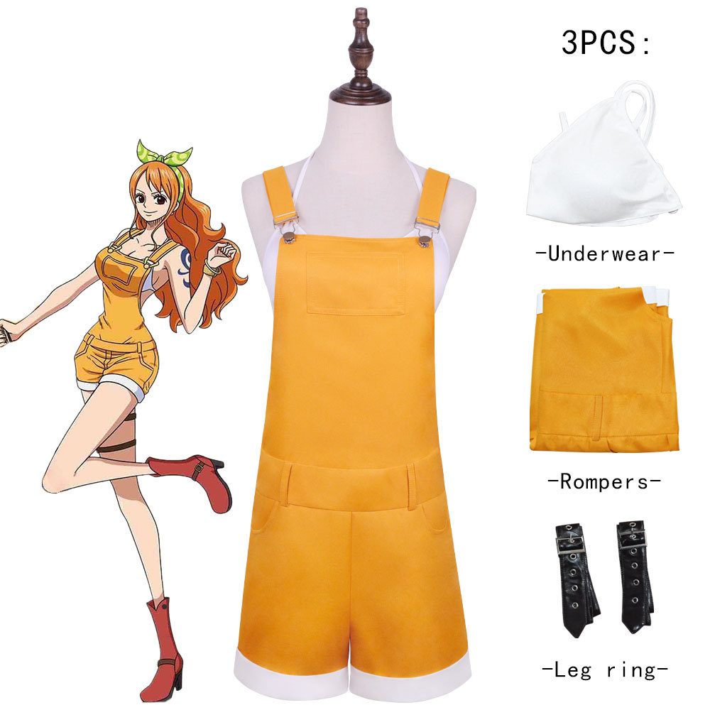One Piece New Theater Edition cos Suit Nami Suspender Pants Halloween cosplay Costume Comic-Con Costume
