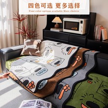 卡通异形防滑沙发垫防猫抓雪尼尔皮沙发垫子四季通用沙发盖布批发