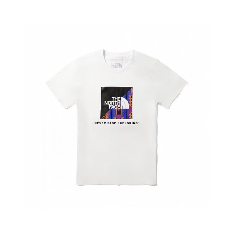 NTノースフェイスの純綿Tシャツの正しいバージョン、男性と女性用、カップル向けの同じスタイル、トレンディなプリント、幅広で多用途、カジュアル半袖|undefined