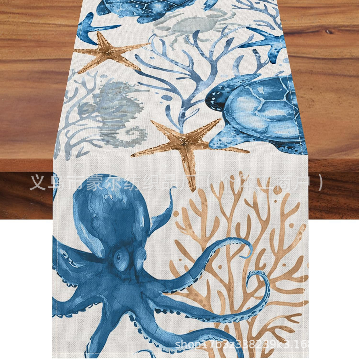 Hello Sunshine Imprint Table Bandera Transfronteriza Primavera / Verano Fiesta de la atmósfera Decoración de mesa de lino Floral Playa Mesa de mesa