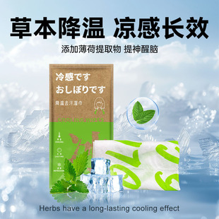 Outdoor Sports Running Ice Wet Wipes Refreshing Student Military Training Cooling and Heatstroke Prevention Ice Cooling Sweat Wiping Refreshing Cooling Ice Wipes