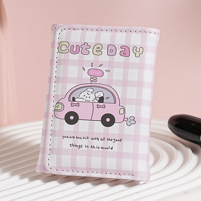 Cartoon cartera de cambio impresa encantadora multifuncional 2 - en - 1 cartera cartera de comercio exterior cartera de tarjetas de tres plegables